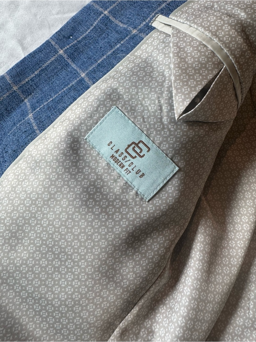 Class Club Modern Fit Blue Window Pane Blazer Size 10 boys - Picture 3 of 3